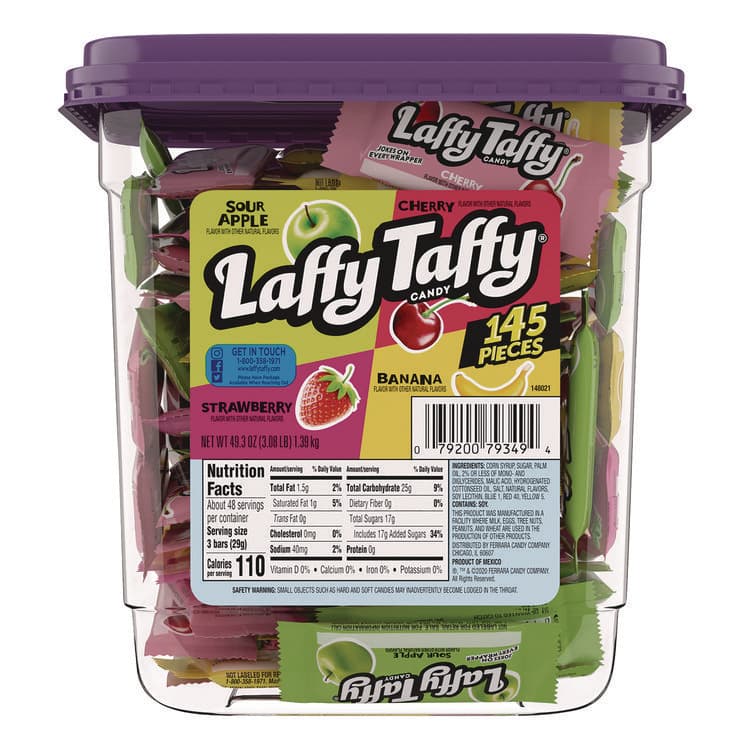 NESTLE Laffy Taffy Assorted Pack, 49.3 oz Tub (NESFER42356)