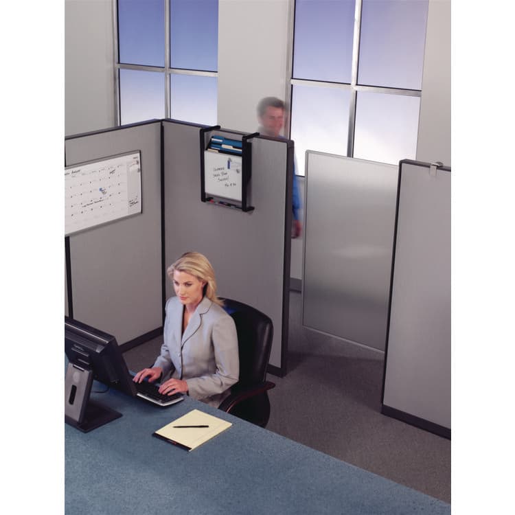 GBC-COMMERCIAL & CONSUMER GRP Workstation Privacy Screen, 36w x 48d, Translucent Clear/Silver (QRTWPS1000) thumbnail 3