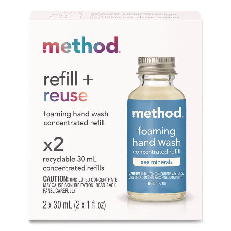 METHOD PRODUCTS . Refill + Reuse Foaming Hand Soap Refill, Sea Minerals Scent, 1 oz Refill Bottle, 2/Pack (MTH356009) thumbnail 2