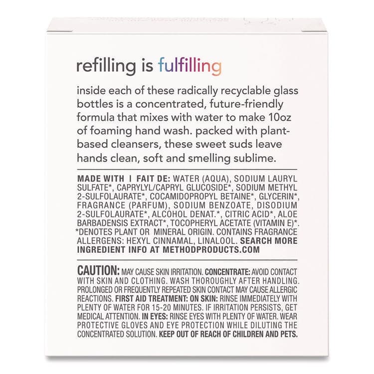 METHOD PRODUCTS . Refill + Reuse Foaming Hand Soap Refill, Sea Minerals Scent, 1 oz Refill Bottle, 2/Pack (MTH356009) thumbnail 3