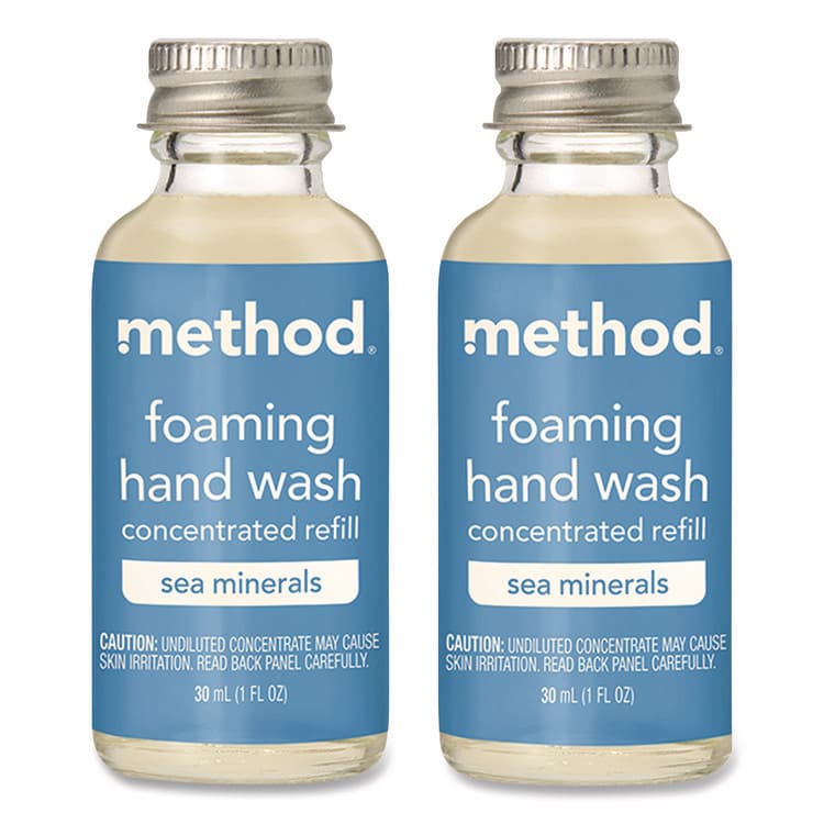 METHOD PRODUCTS . Refill + Reuse Foaming Hand Soap Refill, Sea Minerals Scent, 1 oz Refill Bottle, 2/Pack (MTH356009)