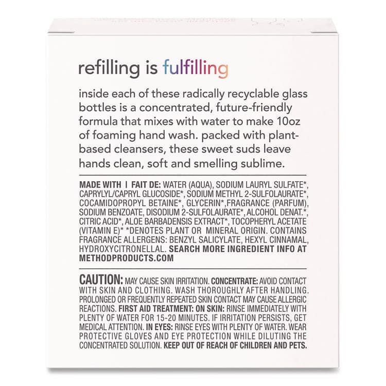 METHOD PRODUCTS . Refill + Reuse Foaming Hand Soap Refill, Sweet Water Scent, 1 oz Refill Bottle, 2/Pack (MTH356011) thumbnail 3
