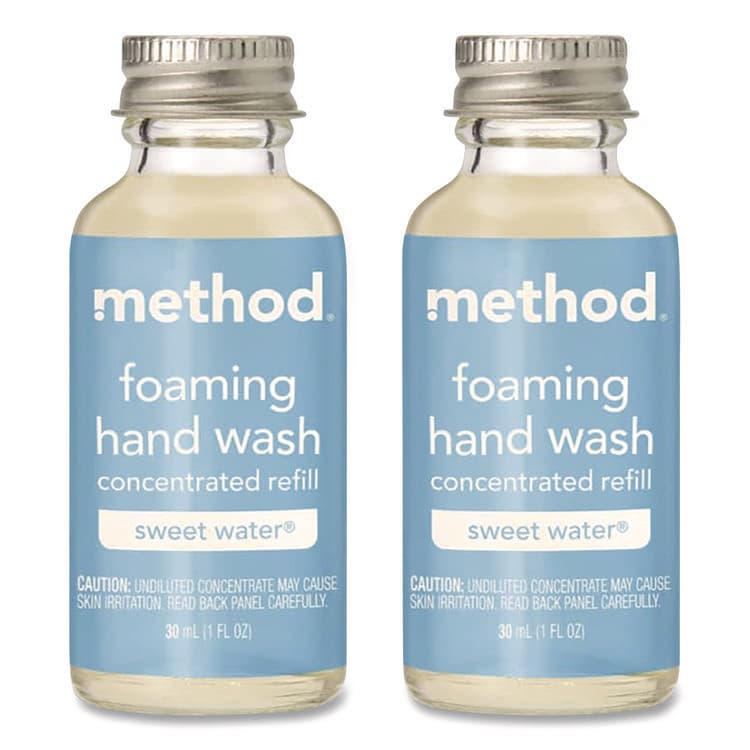 METHOD PRODUCTS . Refill + Reuse Foaming Hand Soap Refill, Sweet Water Scent, 1 oz Refill Bottle, 2/Pack (MTH356011)