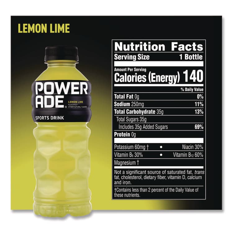 COCA-COLA Sports Drink, Lemon Lime, 20 oz Bottle, 24/Pack (POW049000003697) thumbnail 4