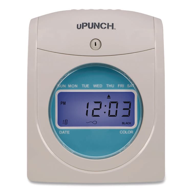 WORKWELL TECHNOLOGIES Digital Auto-Align Punch Time Clock Bundle, Digital Display, White (PPZSB1200)