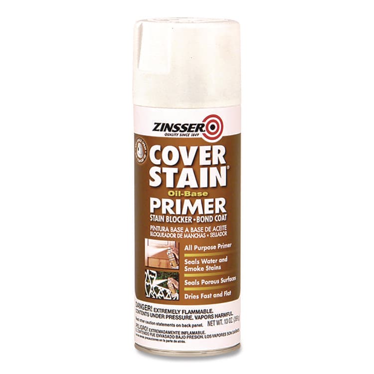 RUST-OLEUM CORPORATION Cover Stain Oil-Based Spray Primer, Interior/Exterior, Flat White, 13 oz Aerosol Can, 6/Carton (RST3608) thumbnail 2
