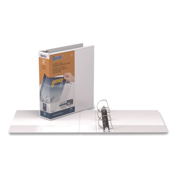 STRIDE WRITING QuickFit D-Ring View Binder, 3 Rings, 2" Capacity, 11 x 8.5, White (STW87030) thumbnail 2