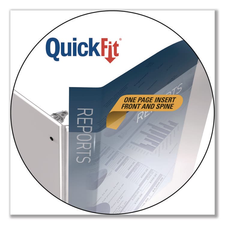 STRIDE WRITING QuickFit D-Ring View Binder, 3 Rings, 2" Capacity, 11 x 8.5, White (STW87030) thumbnail 4