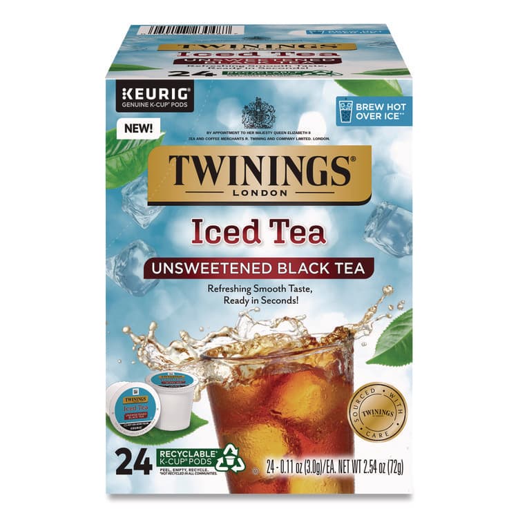 TWININGS NORTH AMERICA Iced Tea K-Cups, Unsweetened Black, 24/Box (TWGTNA23048)