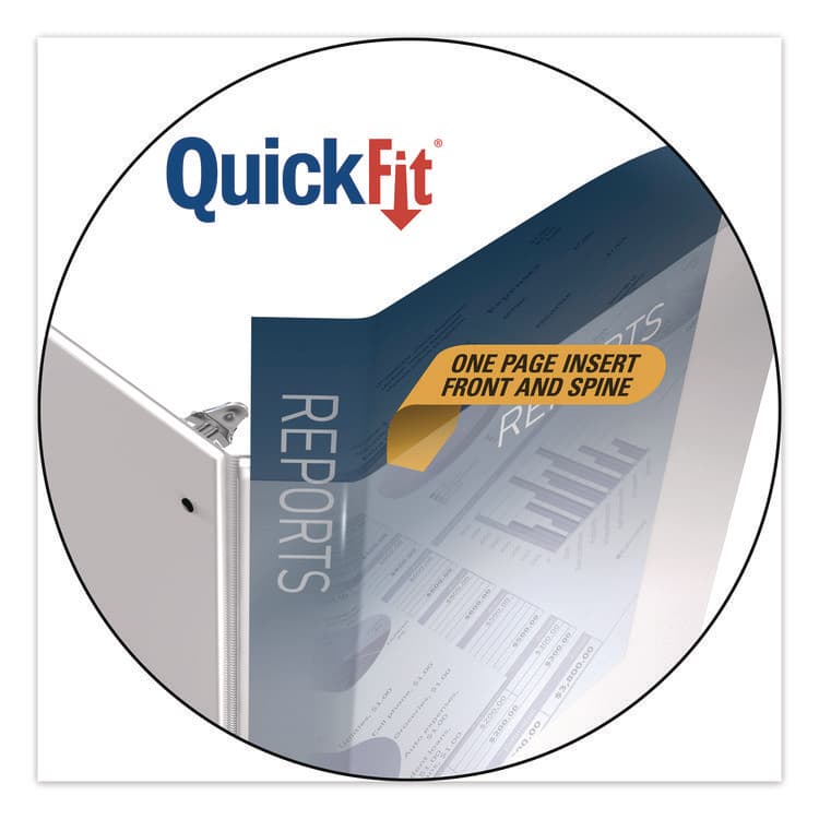 STRIDE WRITING QuickFit D-Ring View Binder, 3 Rings, 2" Capacity, 11 x 8.5, White (STW87030) thumbnail 3