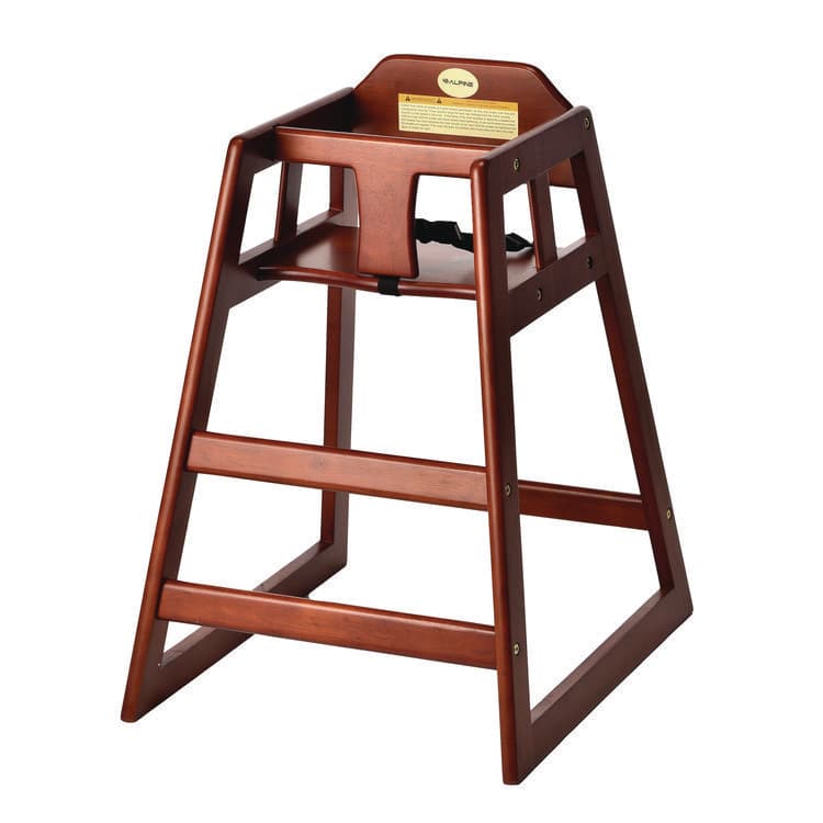 ALPINE INDUSTRIES Wooden Stackable High Chair, Supports Up to 50 lb, 29.02" h, Mahogany (ALHALP41201MA)