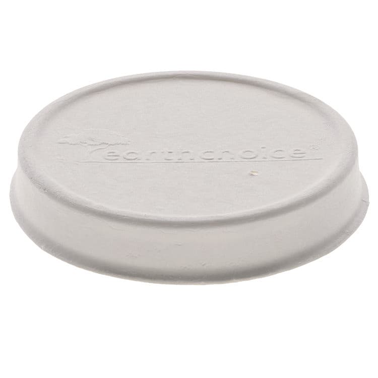 PACTIV EVERGREEN CORPORATION EarthChoice PFAS-Free Compostable Soup Cup Lid, For 8 oz to 16 oz Soup Cups, 4" Diameter, White, Sugarcane, 500/Carton (PCTLMC81216ECBB)