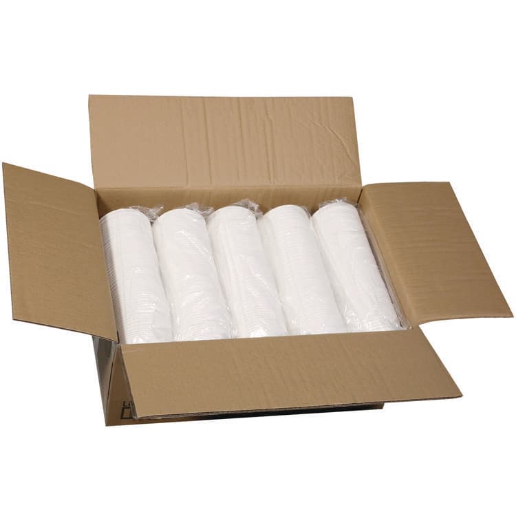 PACTIV EVERGREEN CORPORATION EarthChoice PFAS-Free Compostable Soup Cup Lid, For 8 oz to 16 oz Soup Cups, 4" Diameter, White, Sugarcane, 500/Carton (PCTLMC81216ECBB) thumbnail 4