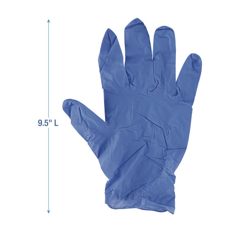 BOARDWALK 380 Series Disposable General-Purpose Nitrile Gloves, Powder-Free, X-Large, 4 mil Thick, 9.5" Long, Blue, 100/Box (BWK380XLBXA) thumbnail 3
