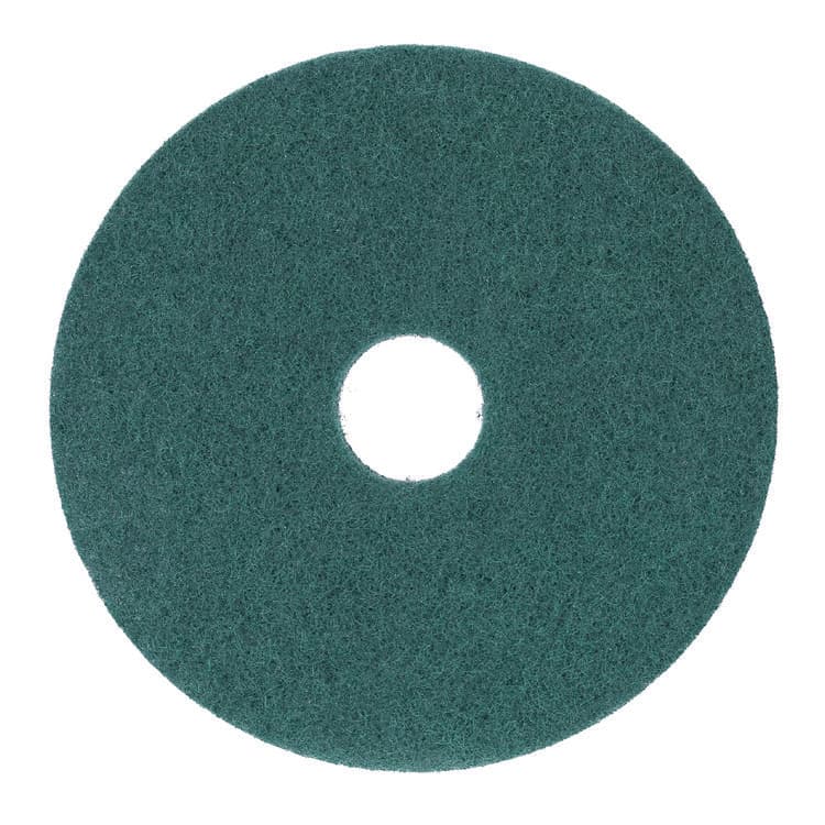 BOARDWALK Heavy-Duty Scrubbing Floor Pads, 13" Diameter, Green, 5/Carton (BWK4013GRE)