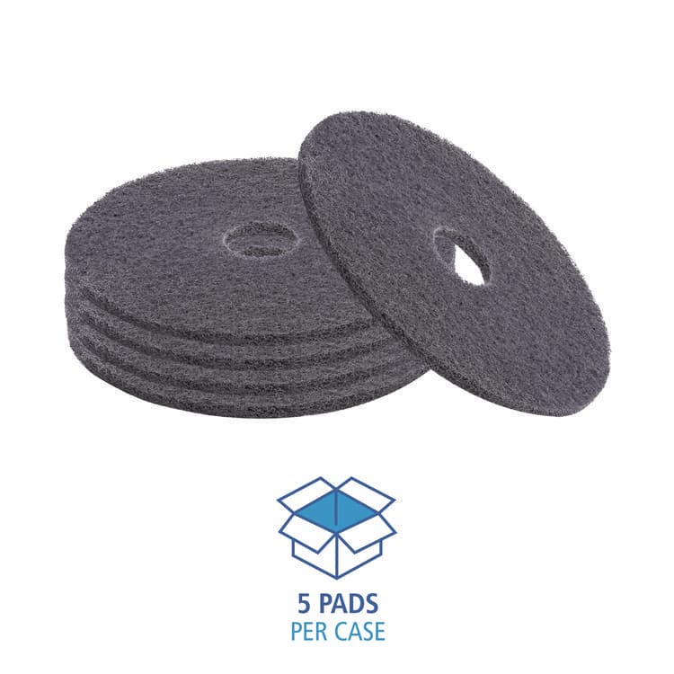BOARDWALK High Performance Stripping Floor Pads, 19" Diameter, Black, 5/Carton (BWK4019HIP) thumbnail 4