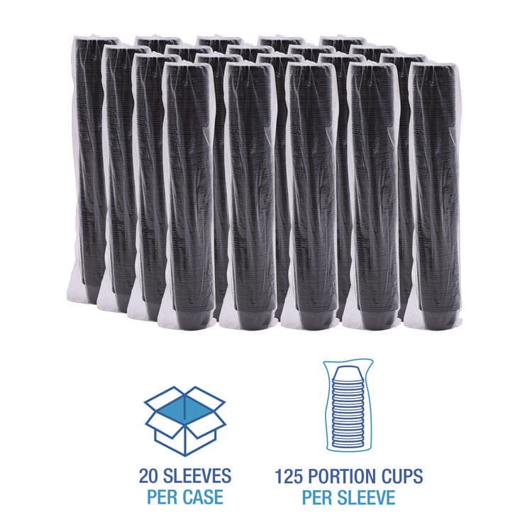 BOARDWALK Souffle/Portion Cups, 3.25 oz, Plastic, Black, 2,500/Carton (BWKPRTN325BL) thumbnail 4