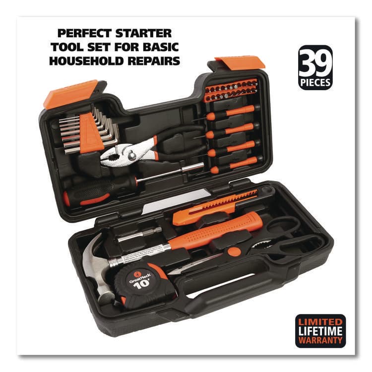 GREAT NECK SAW MFG. Homeowner's 39-Piece Tool Set, 12.38" x 3" x 7.25" Carry Case (GNS73802) thumbnail 2