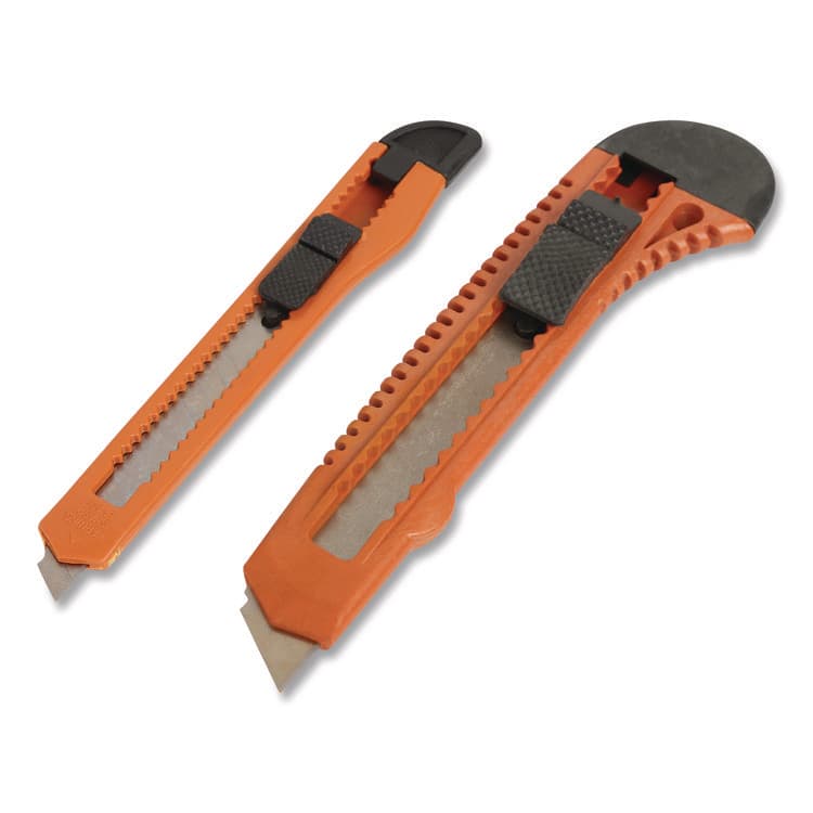GREAT NECK SAW MFG. Snap-Off Utility Knife Set, 9 mm Knife, 18 mm Knife, Orange/Black (GNS2SBK)