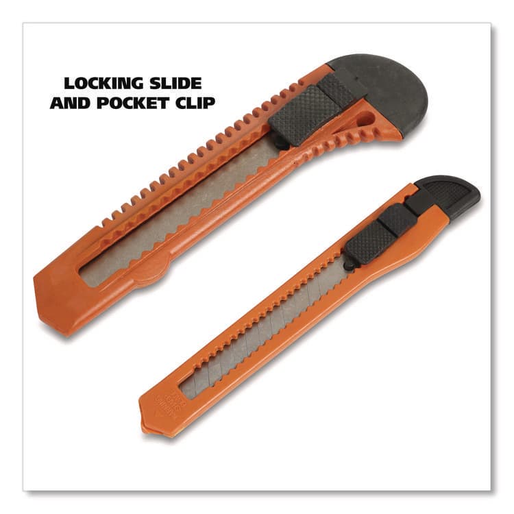GREAT NECK SAW MFG. Snap-Off Utility Knife Set, 9 mm Knife, 18 mm Knife, Orange/Black (GNS2SBK) thumbnail 4