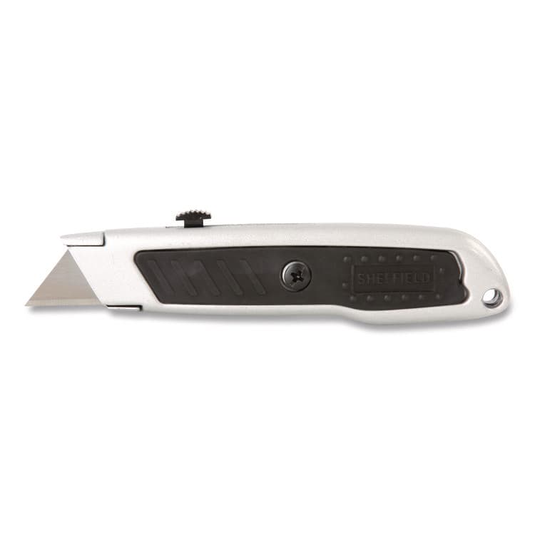 GREAT NECK SAW MFG. Retractable Utility Knife, 1.25" Blade, 3.5" Plastic Handle, Black/Gray (GNS12243) thumbnail 2
