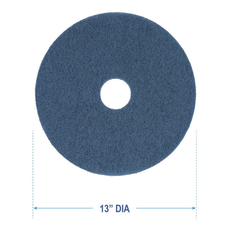 BOARDWALK Scrubbing Floor Pads, 13" Diameter, Blue, 5/Carton (BWK4013BLU) thumbnail 3
