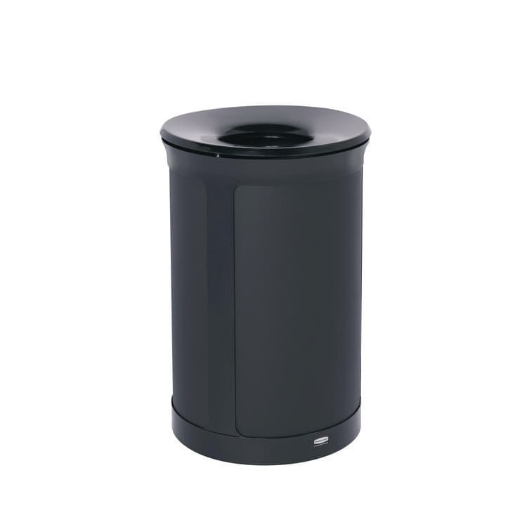 RUBBERMAID COMMERCIAL PROD. ENHANCE Series Waste Receptacle, 33 gal, Metal, Jet Black Metallic (RCP2172842)