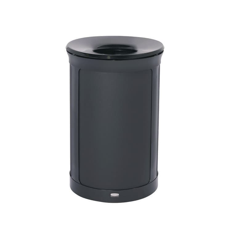 RUBBERMAID COMMERCIAL PROD. ENHANCE Series Waste Receptacle, 23 gal, Metal, Jet Black Metallic (RCP2172850)