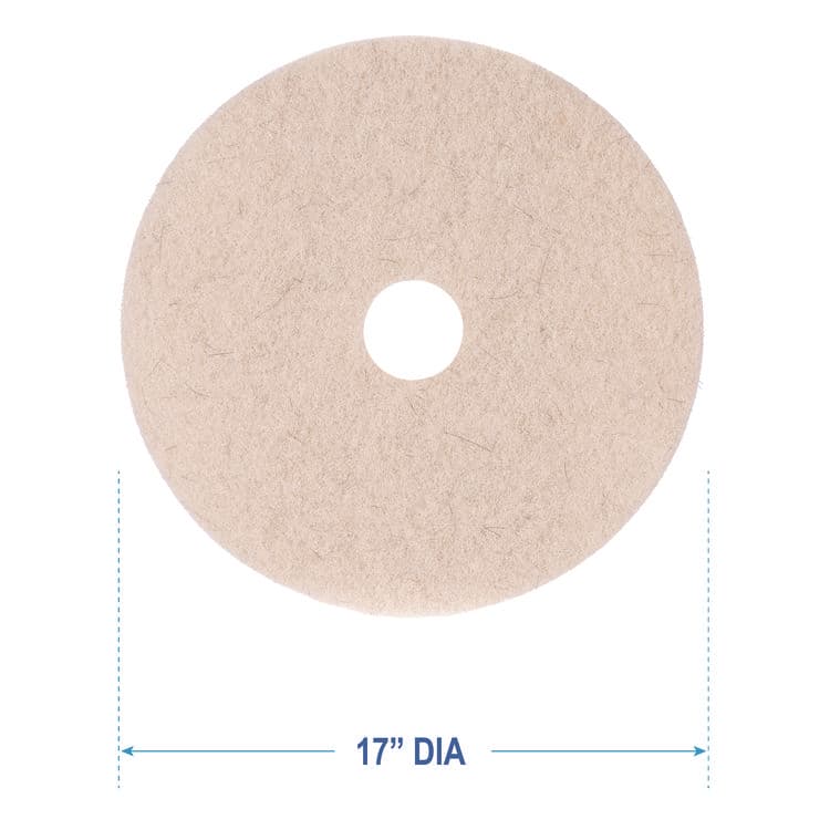 BOARDWALK Natural Hog Hair Burnishing Floor Pads, 17" Diameter, Tan, 5/Carton (BWK4017NHE) thumbnail 3