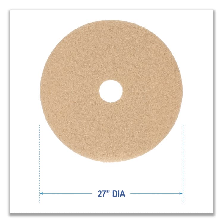 BOARDWALK Burnishing Floor Pads, 27" Diameter, Tan, 5/Carton (BWK4027ULT) thumbnail 3
