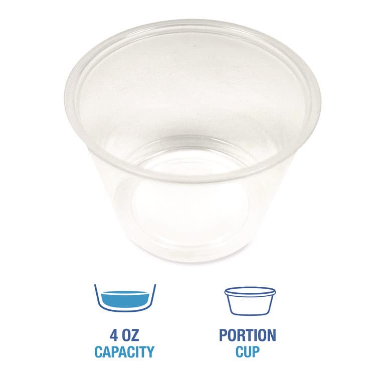 BOARDWALK Souffle/Portion Cups, 4 oz, Plastic, Translucent, 2,500/Carton (BWKPRTN4TS) thumbnail 3