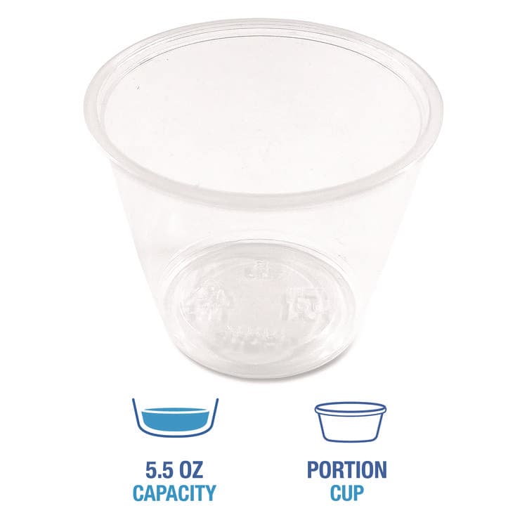 BOARDWALK Souffle/Portion Cups, 5.5 oz, Plastic, Translucent, 2,500/Carton (BWKPRTN55TS) thumbnail 2