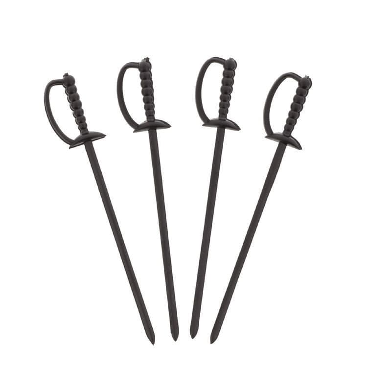AMERCAREROYAL Sword Picks, Plastic, 6", Black, 1,000/Box, 10 Boxes/Carton (RPPRP147BK)