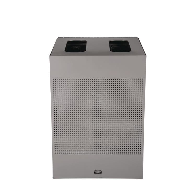 RUBBERMAID COMMERCIAL PROD. Designer Line Silhouettes Waste Receptacle, 34 gal, Steel, Silver Metallic (RCP2182675)