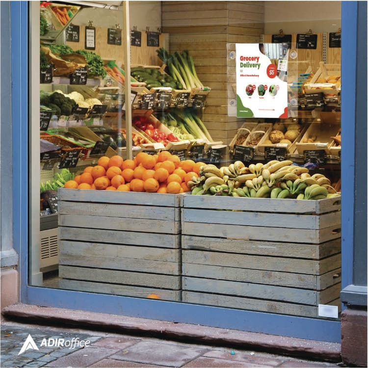 ADIROFFICE Suction-Mount Acrylic Window Sign Holders, 8.5 x 11, Clear, 12 Sign Holders (ALH6398511WSH12) thumbnail 3