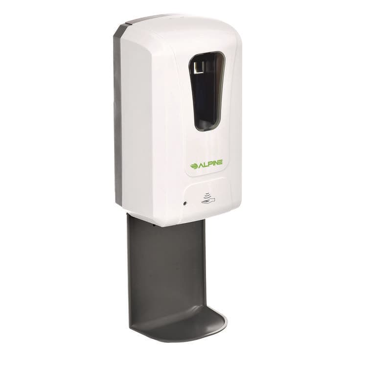 ALPINE INDUSTRIES Wall Mount Automatic Gel Hand Sanitizer/Soap Dispenser with Drip Tray, 40 oz, 4.48 x 6 x 18.1, White (ALHALP430LT) thumbnail 3