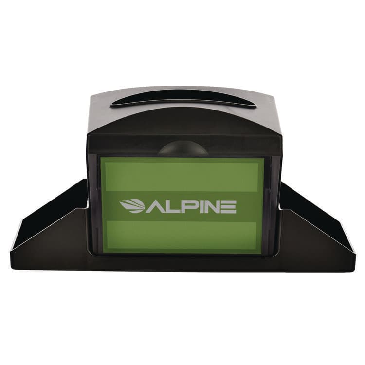 ALPINE INDUSTRIES Interfold Table Top Dispenser Napkin Holder with Caddy, 6 x 14.17 x 6.5, Black (ALHALP4332C)