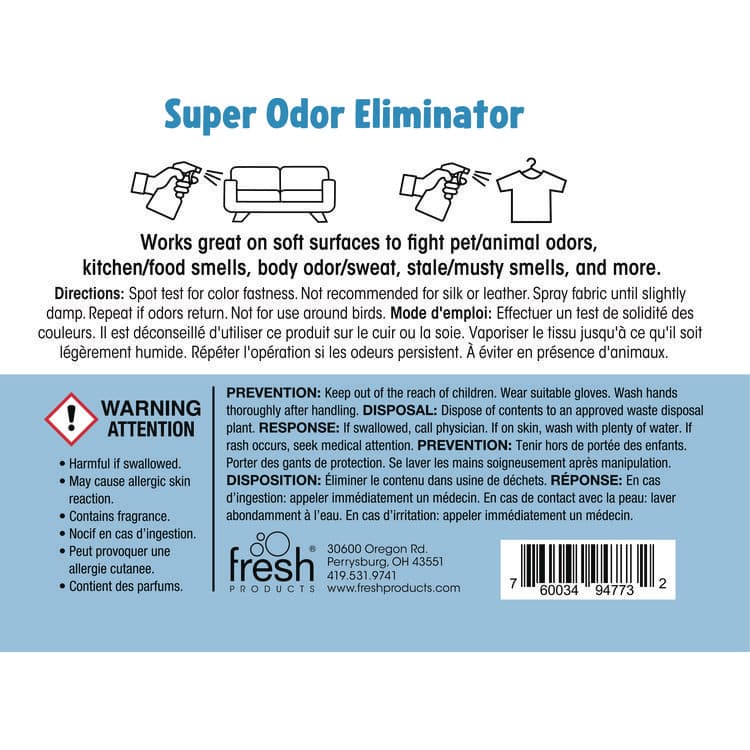 FRESH PRODUCTS Super Odor Eliminator, 32 oz Spray Bottle, 6/Carton (FRS632SOE) thumbnail 4