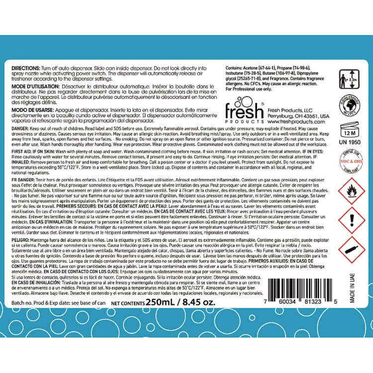 FRESH PRODUCTS Fusion Metered Aerosols, Cotton Blossom, 8.45 oz Aerosol Spray, 12/Carton (FRSMA12BL) thumbnail 4