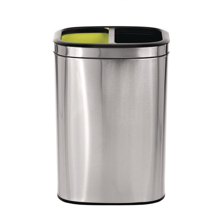 ALPINE INDUSTRIES 10.5 Gallon Stainless Steel Open Top Dual Compartment Trash Can (ALHALP470R40L)