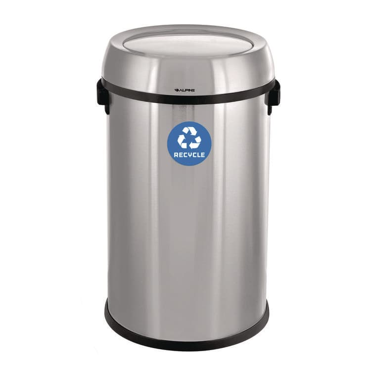 ALPINE INDUSTRIES 17 Gallon Stainless Steel Indoor Recycling Receptacle with Swivel Lid (ALHALP47065L1R)