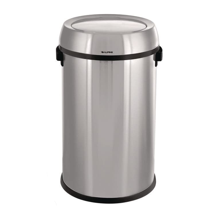 ALPINE INDUSTRIES 17 Gallon Stainless Steel Commercial Trash Can with Swing Lid (ALHALP47065L1)
