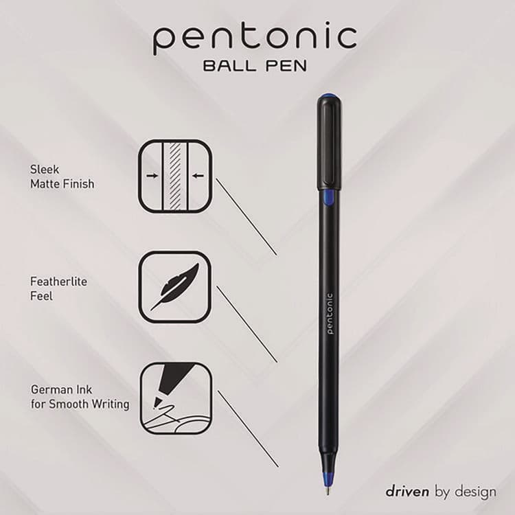 TOPS BUSINESS FORMS PENTONIC Ballpoint Pen, Stick, Fine 0.7 mm, Assorted Ink Colors, Black Barrel, 25/Pack (PNT12126) thumbnail 2