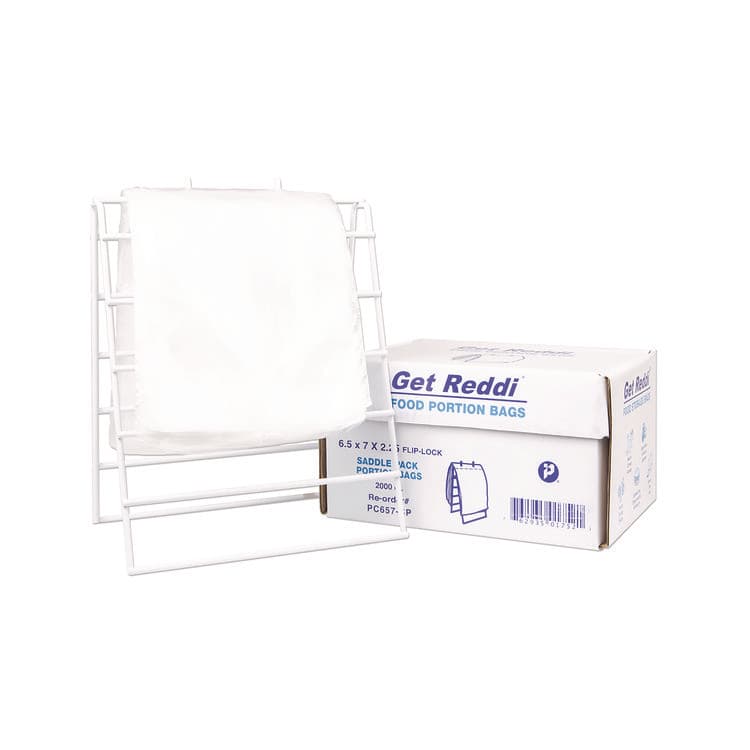 INTEGRATED BAGGING SYSTEMS Get Reddi Saddle Pack Poly Food Portion Bags, Fold-Top Closure, 0.5 mil, 6.5" x 7", Clear, 2,000/Carton (IBSPC657SP) thumbnail 2