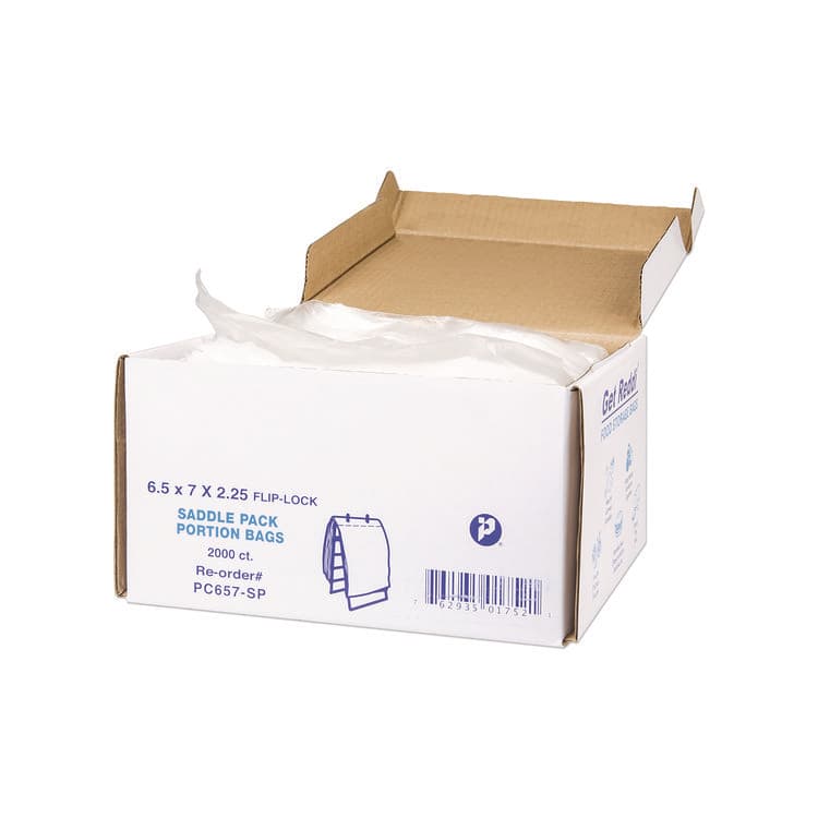 INTEGRATED BAGGING SYSTEMS Get Reddi Saddle Pack Poly Food Portion Bags, Fold-Top Closure, 0.5 mil, 6.5" x 7", Clear, 2,000/Carton (IBSPC657SP) thumbnail 3