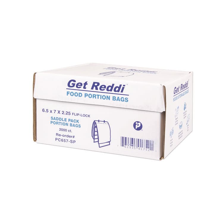 INTEGRATED BAGGING SYSTEMS Get Reddi Saddle Pack Poly Food Portion Bags, Fold-Top Closure, 0.5 mil, 6.5" x 7", Clear, 2,000/Carton (IBSPC657SP) thumbnail 4