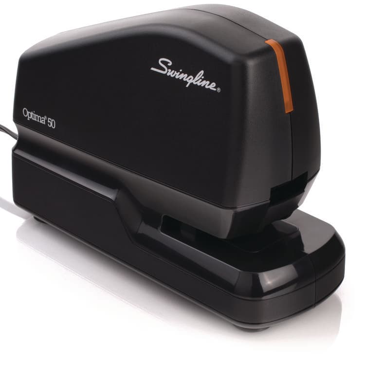 ACCO BRANDS, . Optima 50 Electric Stapler, 50-Sheet Capacity, Black/Orange (SWI48209)