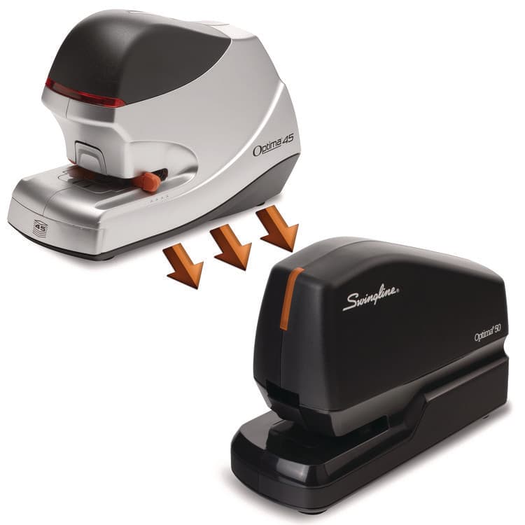 ACCO BRANDS, . Optima 50 Electric Stapler, 50-Sheet Capacity, Black/Orange (SWI48209) thumbnail 4