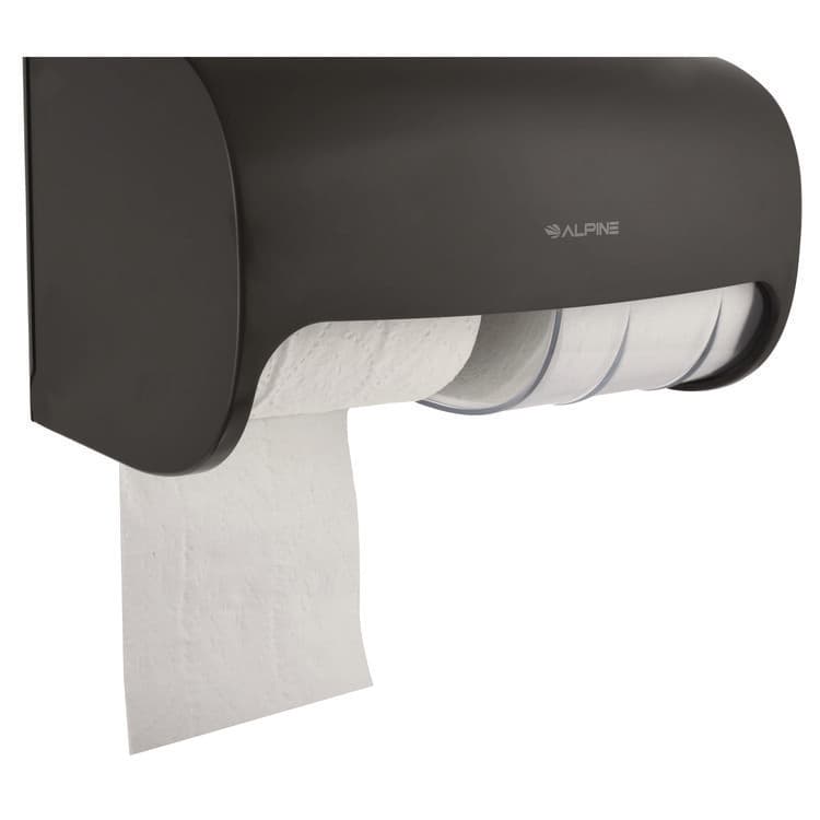 ALPINE INDUSTRIES Side-by-Side Double Roll Toilet Tissue Dispenser, 6.3 x 6.3 x 10.3, Gray (ALHALP452GRY) thumbnail 3