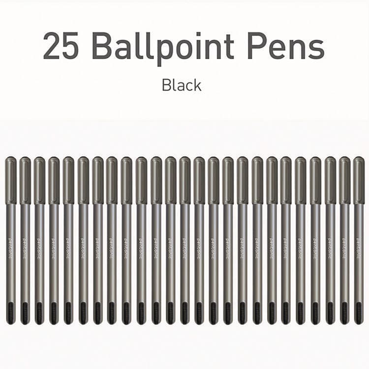 TOPS BUSINESS FORMS PENTONIC Ballpoint Pen, Stick, Medium 1 mm, Black Ink, Charcoal Gray Barrel, 25/Pack (PNT12128) thumbnail 3